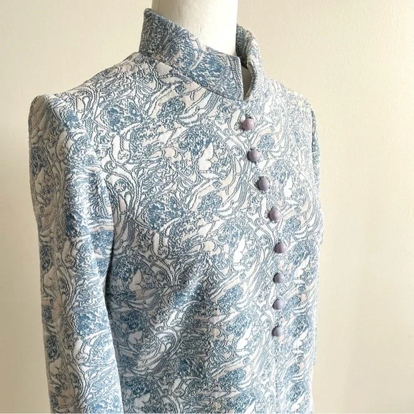 Leo-Danal Crimplene Dress with Buttons, Women’s US 10 Light Blue & Cream - Picture 5 of 13